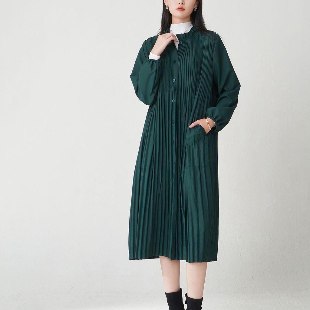 Women's Mid-Length British Style Loose Trench Coat - Plus Size Versatile Design