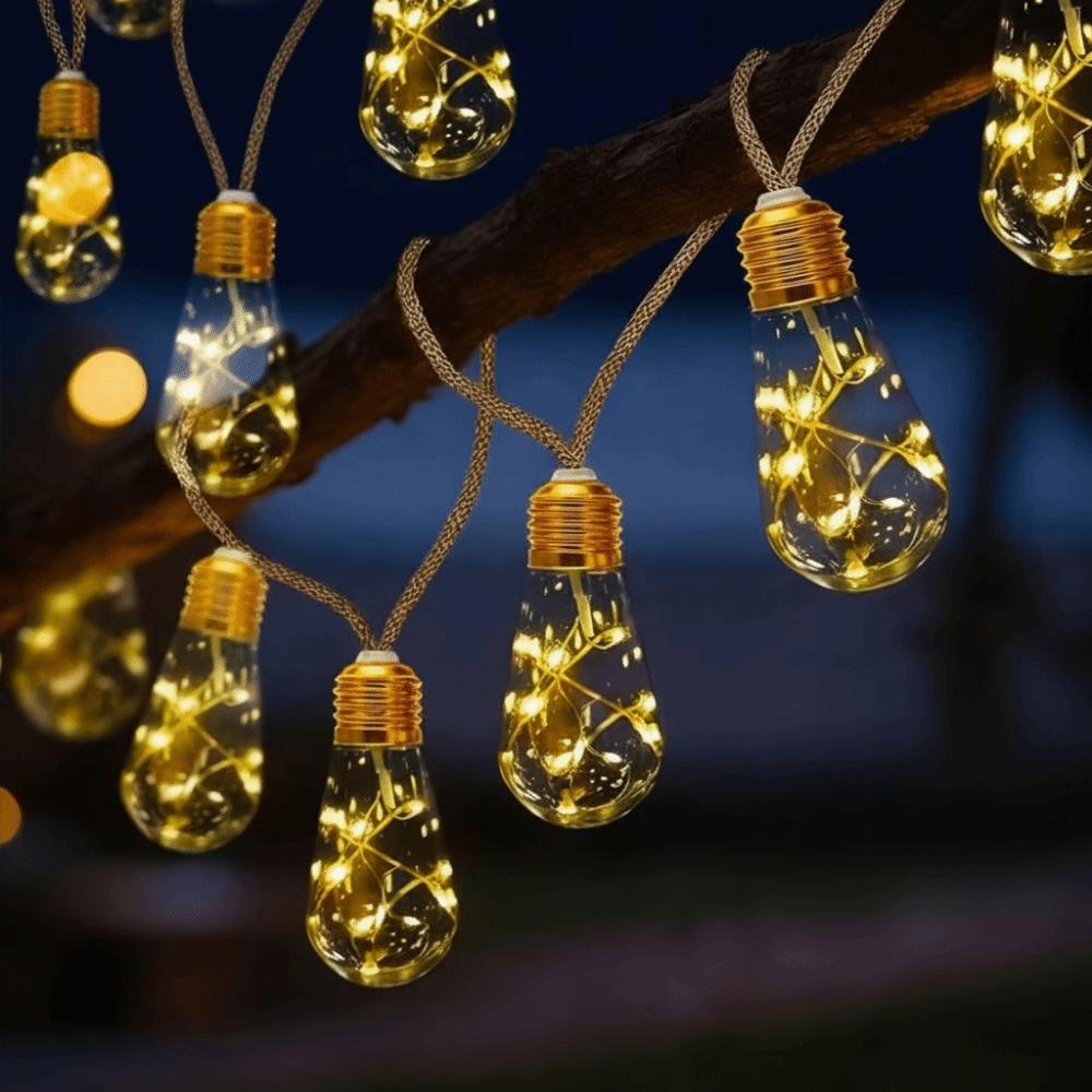 Rope Lights Solar String Lights Waterproof Hemp String Lights Fairy String Lights  Camping