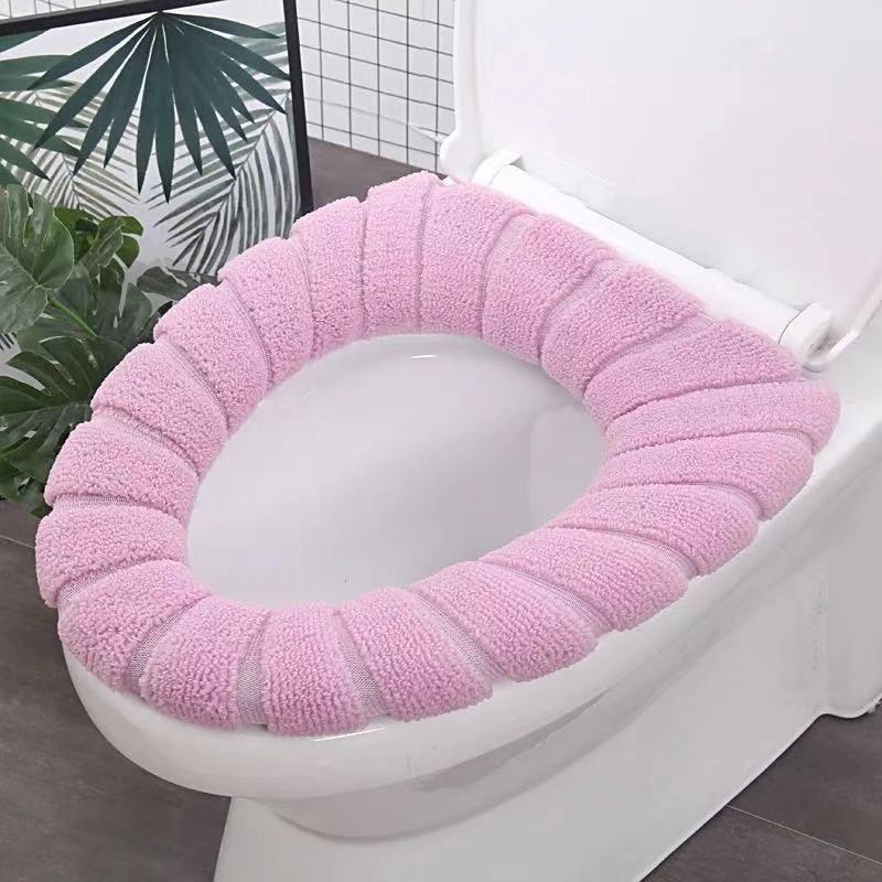 1PC Waschbar Wc Sitz Abdeckung Winter Warme Badezimmer Wc Sitzkissen Closes Matte Stricken O-form Closes Wärmer fall