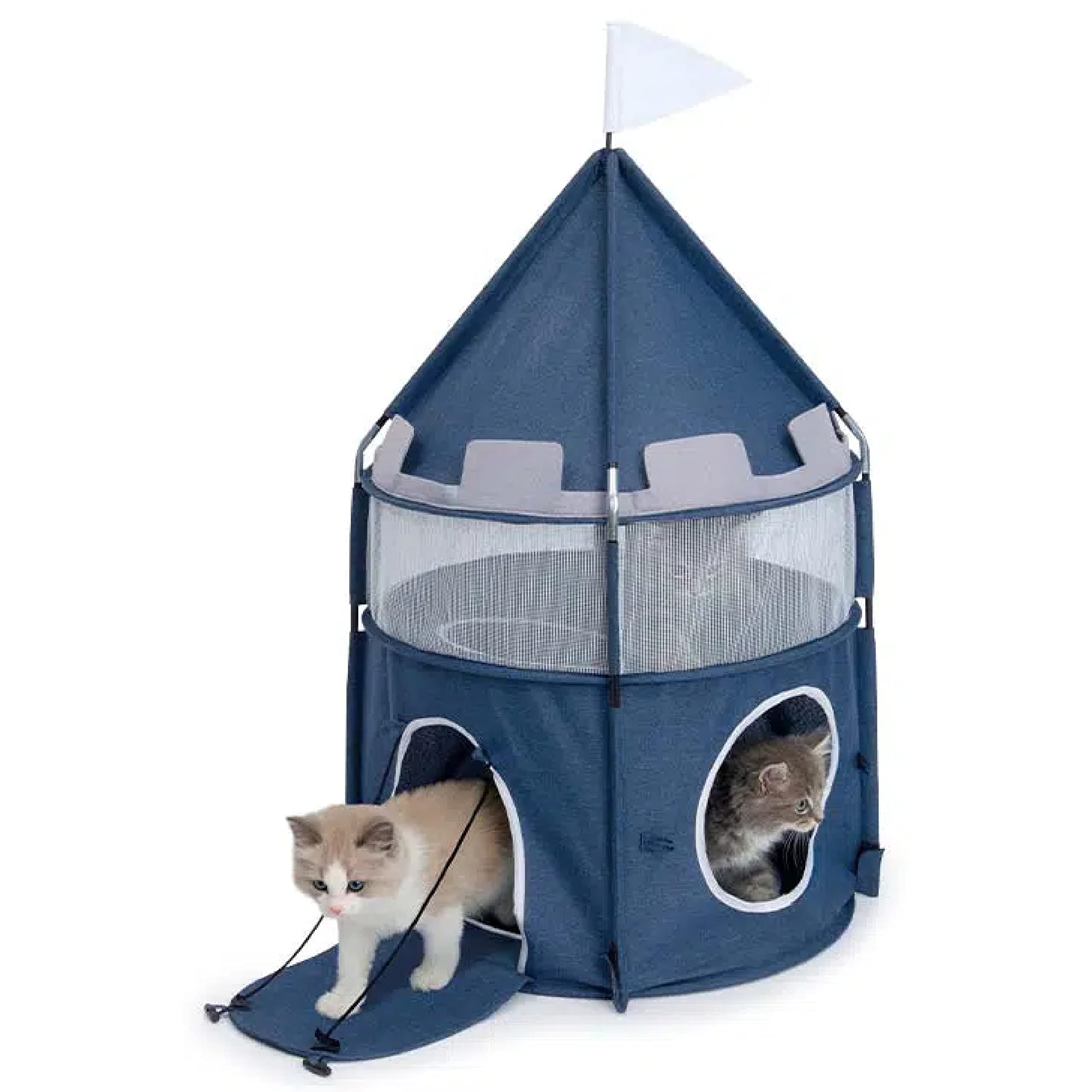 

Catit Vesper Castle House Легко собираемый складной замок дышащая кровать 48 x 48 x 85 см 2-этажный