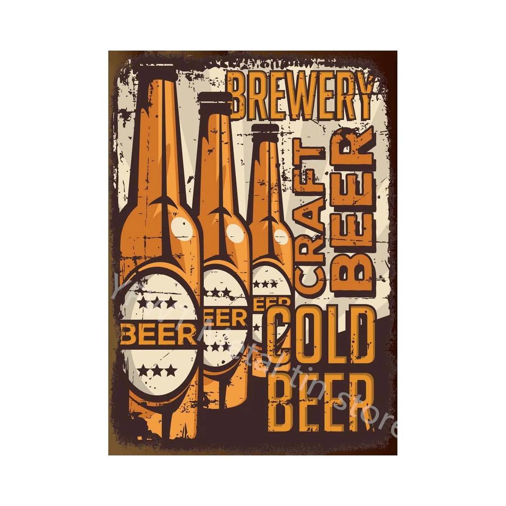 Retro Car Beer Vintage Metal Tin Sign Poster  Perfect for Bar Cafe Kitchen Balcony Decor  Classic Wall Signs for Home Decor