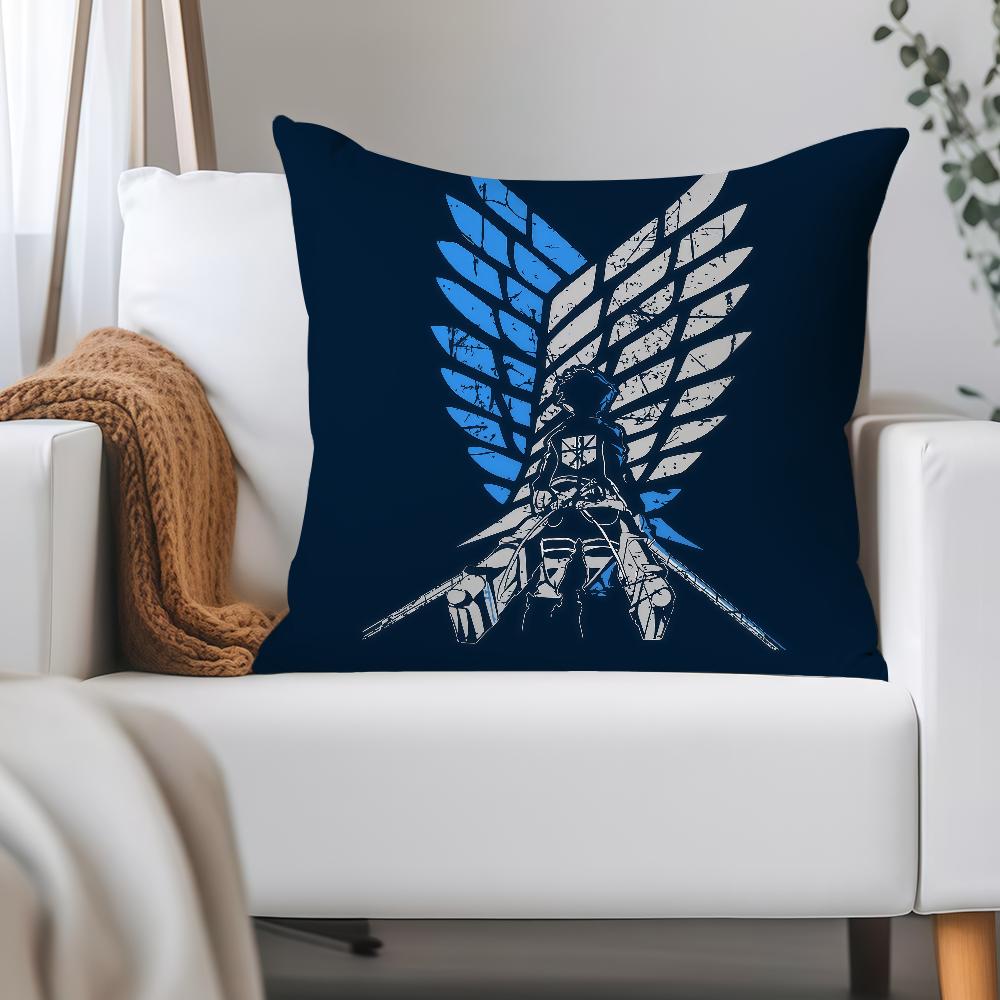 Аниме А-атака Титанов Леви Аккерман Наволочка Применимое пространство Для гостевых комнат Интерьеры Автомобили Офис Дом Украшение 12x12Inch