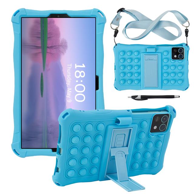 Adjustable Stand Silicone Case For Xiaomi Redmi Pad SE 4G 2024 8.7 inch Kids Cover With Shoulder Strap Shockproof Multi-angles