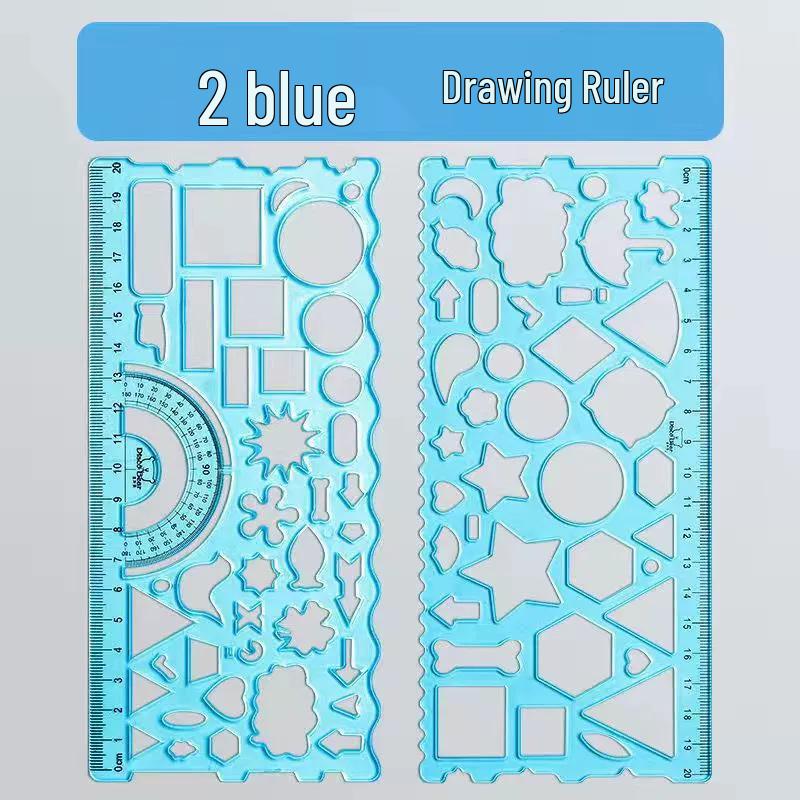 Complete Kaleidoscope Ruler Set for Elementary Students - Multifunctional, Soft, and Educational.