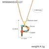 Colorful Zircon Alphabet Pendant Necklace - Hip-Hop Style