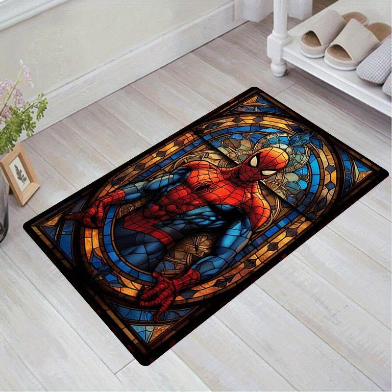 1pc Spider-Man Pattern Area Rug Soft Flannel Floor Mat for Living Room,Office,Bedroom and Carpet,Sofa Coffee Table Floor Mat 60cm by 90cm