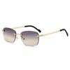 2026 Fashion New Style Frameless Elliptical Edge Cutting Men's Sunglasses with Advanced Sense and Fashion Trend