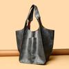 Vintage Women's Tote Bag Solid Color Large Capacity Shoulder Bag