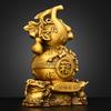 Copper Gourd Ornament Pure Copper Golden Toad Hundred Blessings Gourd Auspicious Fortune Gourd Living Room Entrance Shop Desktop