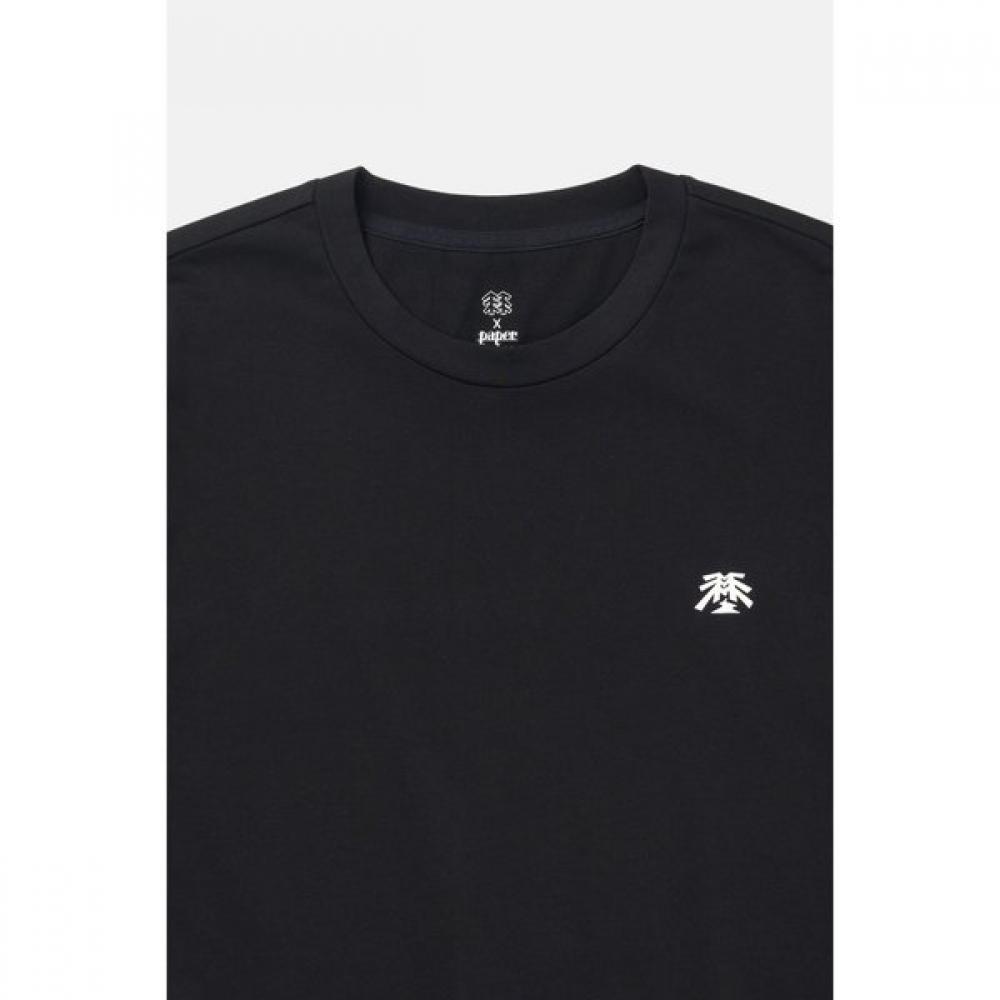 Kolon SporT Unisex Graphic ShorT Sleeve T shirT Paper Press jwTcm25841blk