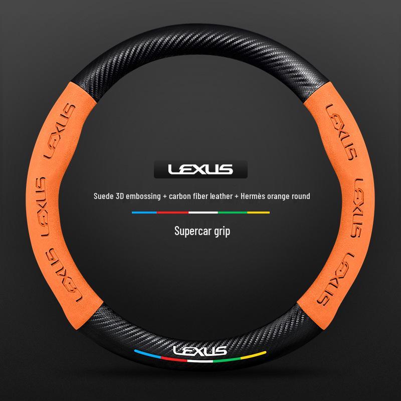 

Lexus Steering Wheel Cover: Genuine Leather & Suede for UX, NX, RX, LX, CT Standard