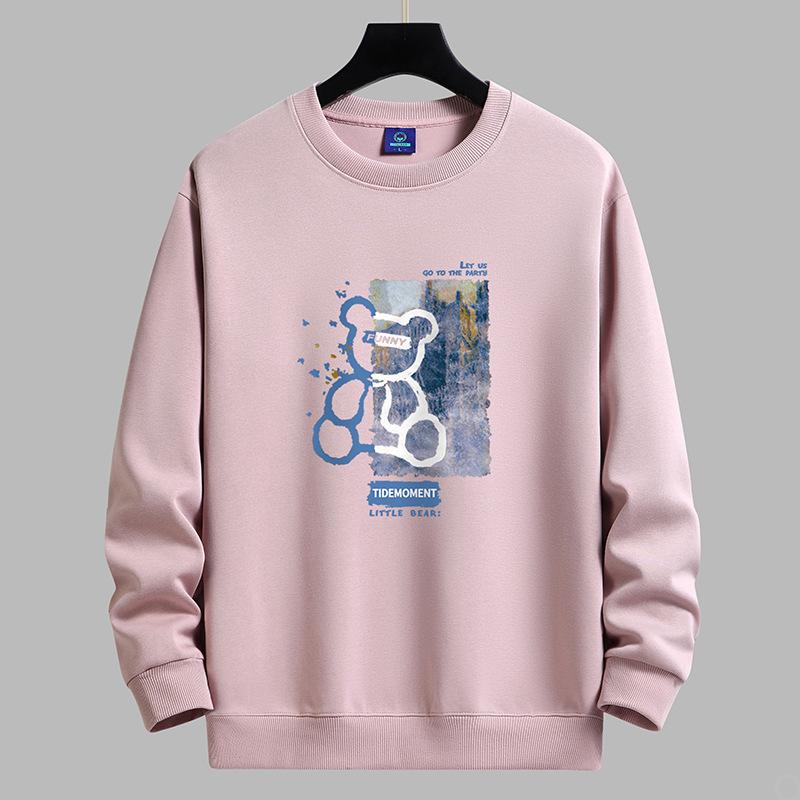 QICED HerbstkleidungHerbst O-AusschnittLässige bedruckte Herren Langtops Unterhemd Langarmhemden