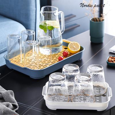 Multi-Purpose Drainage Tray Double-Layer Plastic Drying Rack Rinseable Garbage Tray for Kitchen