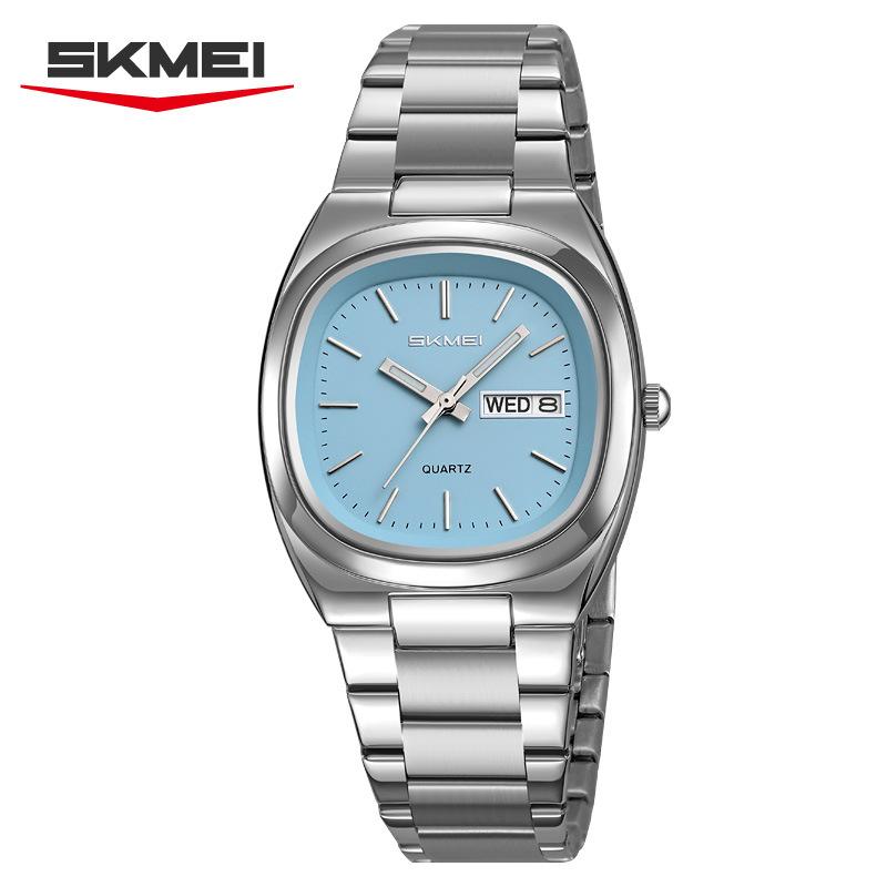 SKMEI Elegant Women Wristwatch Waterproof Luminous Calendar Ladies Watch Square Stainless Steel Quartz Women's Watches