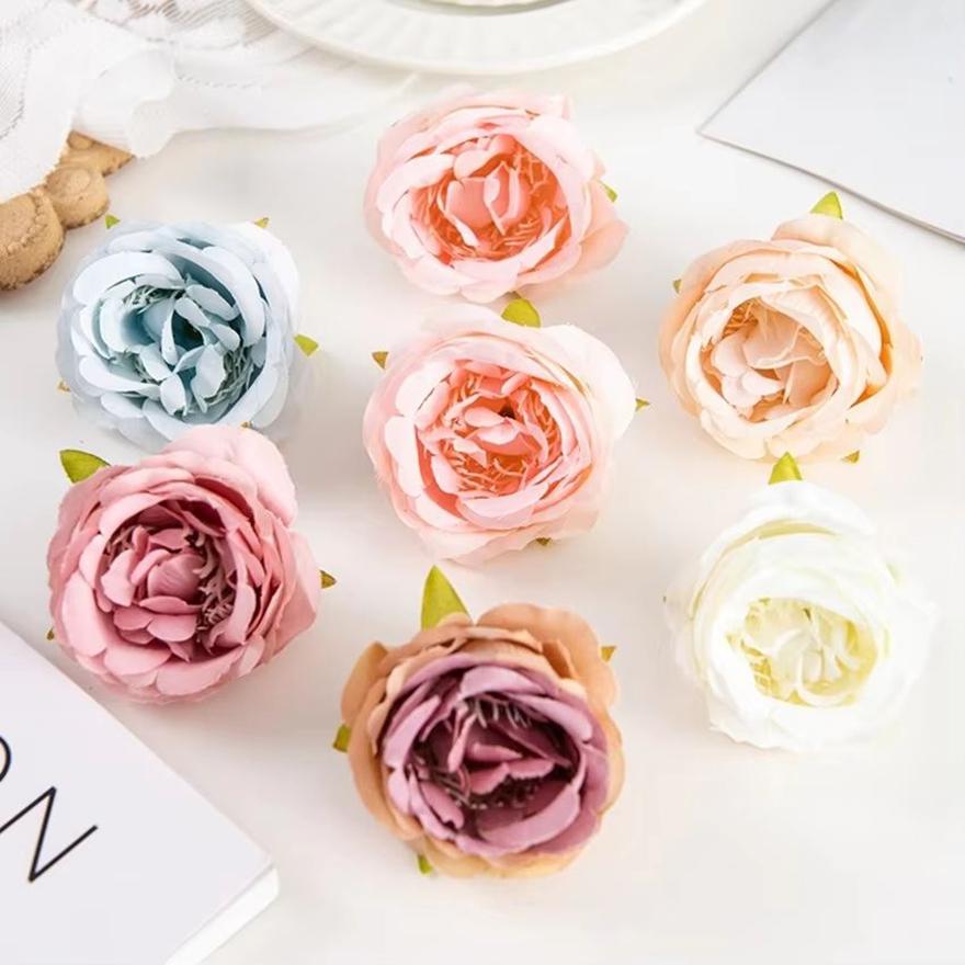 

Silk Artificial Flower Rose Home Room Vase Table Centerpieces Outdoor Garden Wedding Arch Bridal Bouquet Diy Scrapbook Accessory 5 pieces коричневий