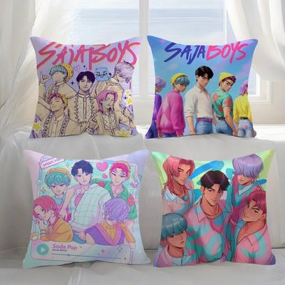 Heißes KPop S-Saja Boys Kissenbezug Plüschstoff Weich Kissenbezug Doppelseitiger Druck Kissenhülle Haushaltsgeschenke