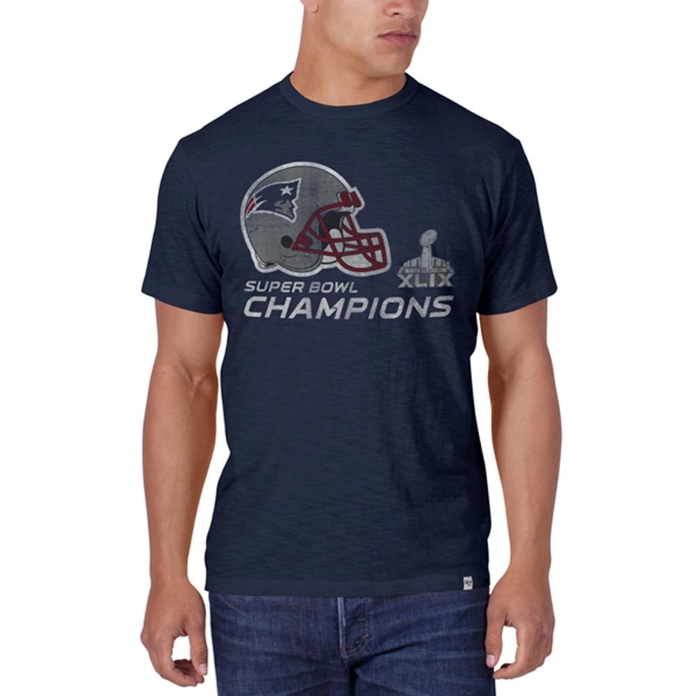 New England Patriots - Super Bowl 49 Champions Helmet Logo Scrum T-Shirt S разноцветный