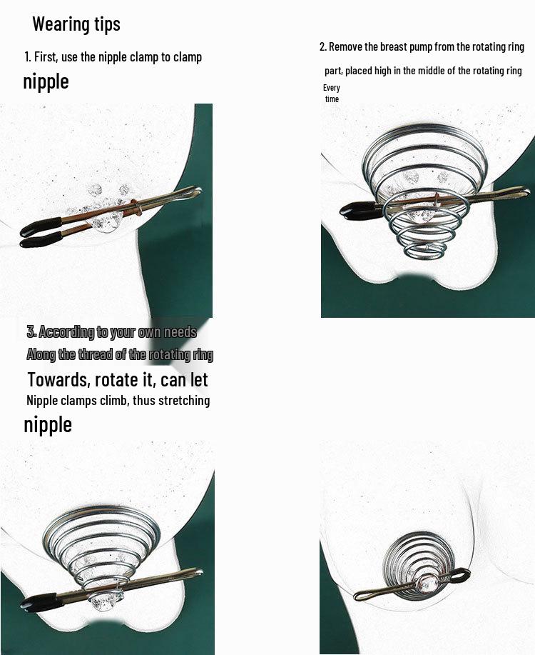 Adjustable Nipple Clamps with Masturbator - Erotic Breast Self-Bondage SM Props, Milk Clamps, and Adult Toy for Breast Stimulation.
