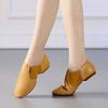 Genuine Leather Jazz Dance Shoes Tan Black Antiskid Sole Jazz Shoes High Quality Adults Dance Sneakers For Girls Women