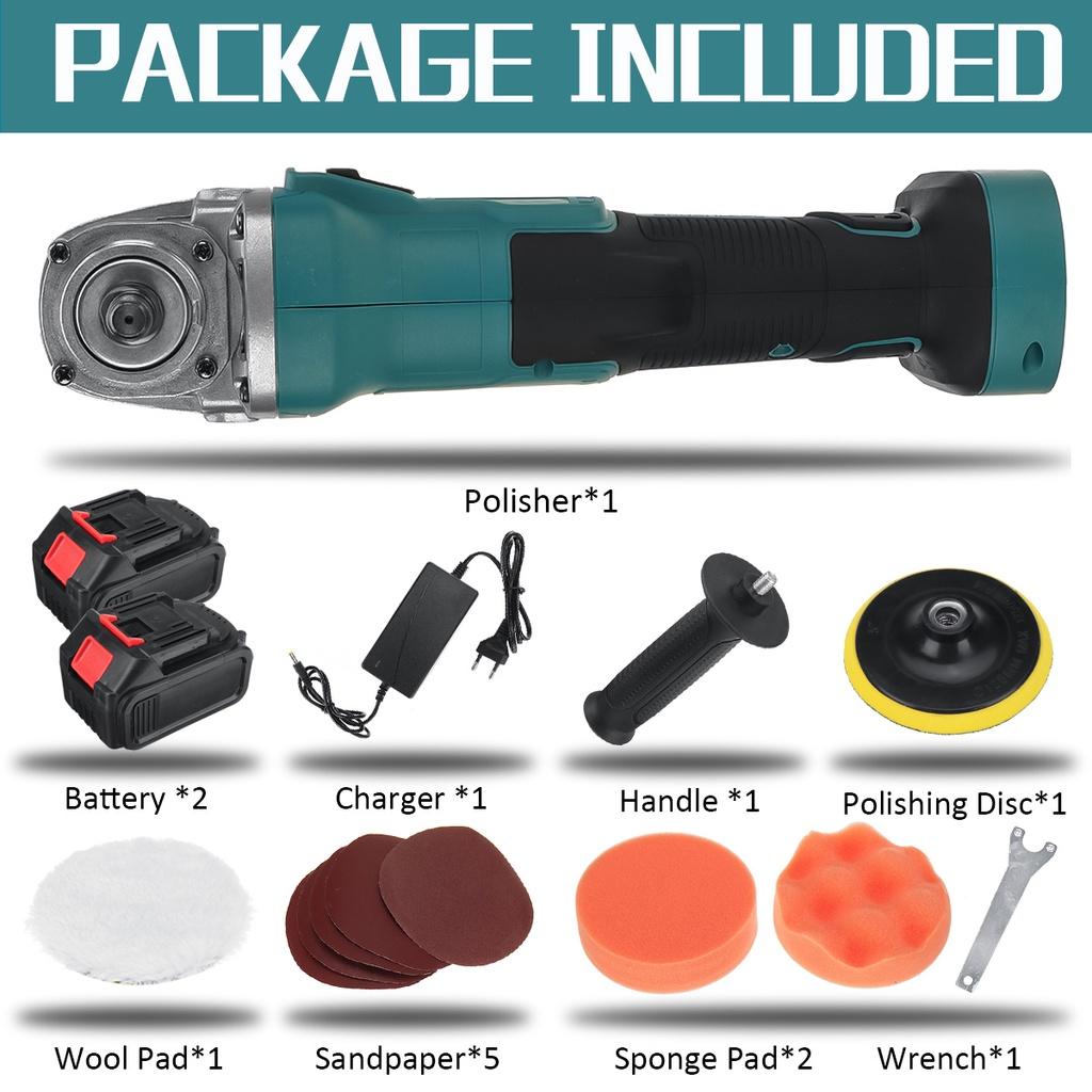 

1580 Вт 288VF беспроводная бесщеточная электрическая полировальная машина автомобильная полировальная машина аккумуляторная шлифовальная машина для Makita 18 В аккумулятор 2*Batteries