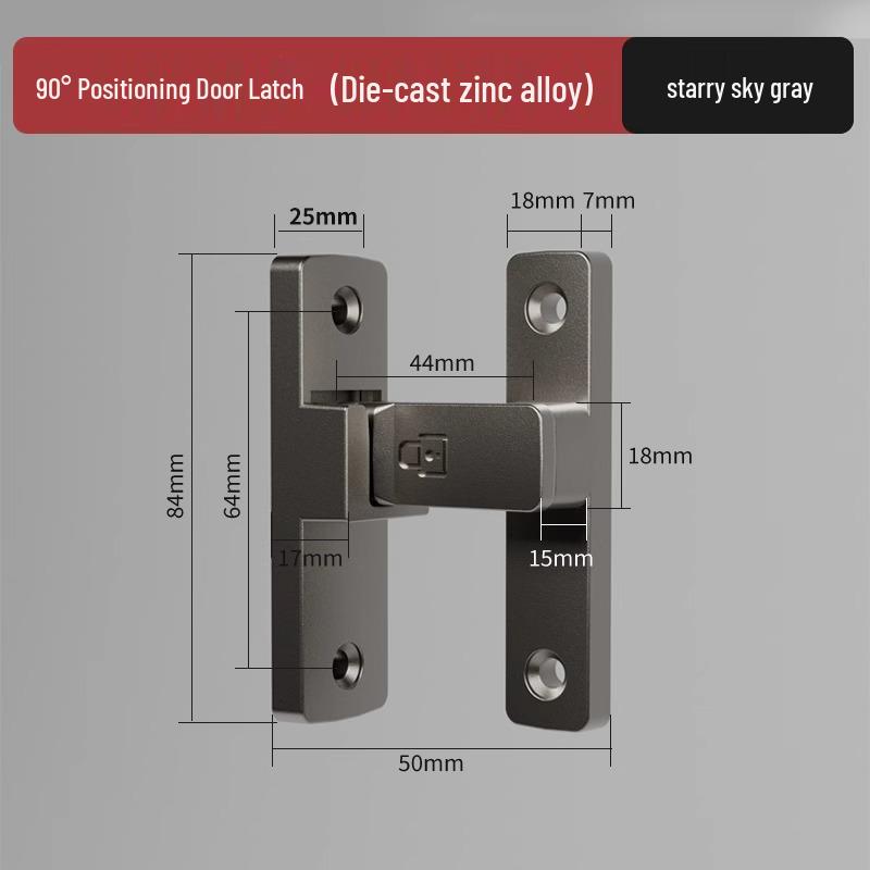 Punch-Free Slide Bolt Latch for Bathroom and Indoor Doors