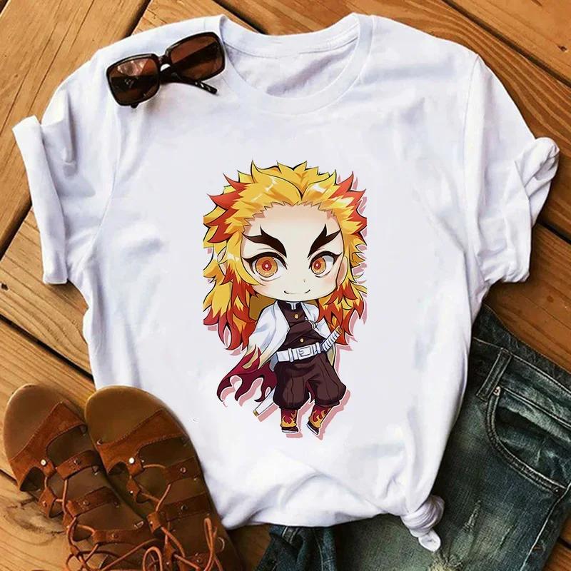 

Kimetsu No Yaiba Kamado Nezuko Graphic Print T-shirt Women Harajuku Aesthetic White Tops TShirt Japan Style Female T Shirt S