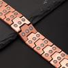 Brățară Magnetică Lată Retro pentru Bărbați, Cupru Roșu, Stil European și American, Bandă Magnetică pe Trei Rânduri.