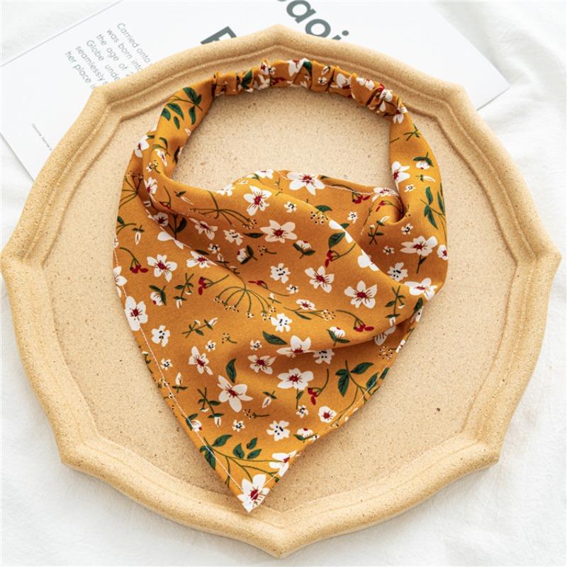 Floral Elastic Headscarf, Women's Floral Fabric Headscarf, Triangular Headband Hair Accessory