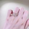 Zhuozhifan S925 Silver Three-Row Pave Snake Ring for Women