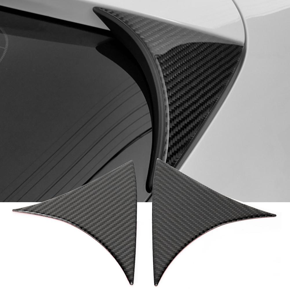 2pcs Carbon Fiber Rear Window Spoiler Side Wing Cover Trim Frame for Mazda3 Axela 2014 2018