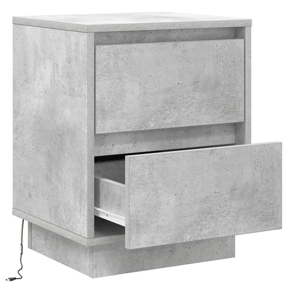 Nightstand Concrete Grey 39 x 34.5 x 50 cm Engineered Wood