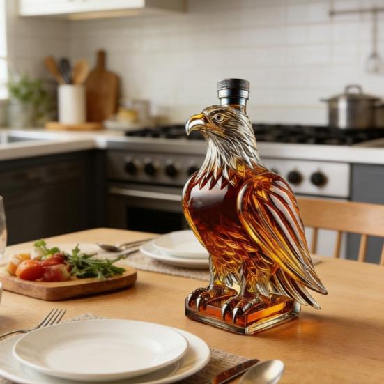 Karafka do wina Orzeł Szklana butelka na alkohol Orzeł Długoterminowe zachowanie smaku Elegancka ozdobna butelka Unikalny prezent dla mężczyzn Taty Męża