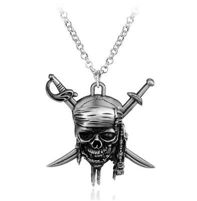 Fashion Vintage Charm Pirates Of The Caribbean Necklace Jack Sparrow's Skull Pendant Jewelry Men Women Gifts