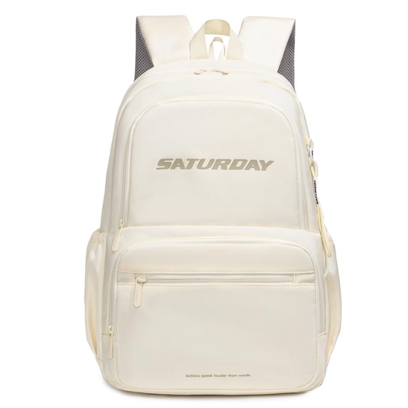 

Student Large Capacity Schoolbag Men s Lightweight Travel Backpack бежевый