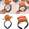 Lovely Hamburger Plush Headband Cartoon Headband Women Face Washing Hairband Family Gathering Headwear Party Accessories