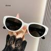 Retro Cat-eye Black Splicing Advanced Sense Sunglasses White Frame Sunglasses Women Eye Protection Outdoor Sunscreen Glasses