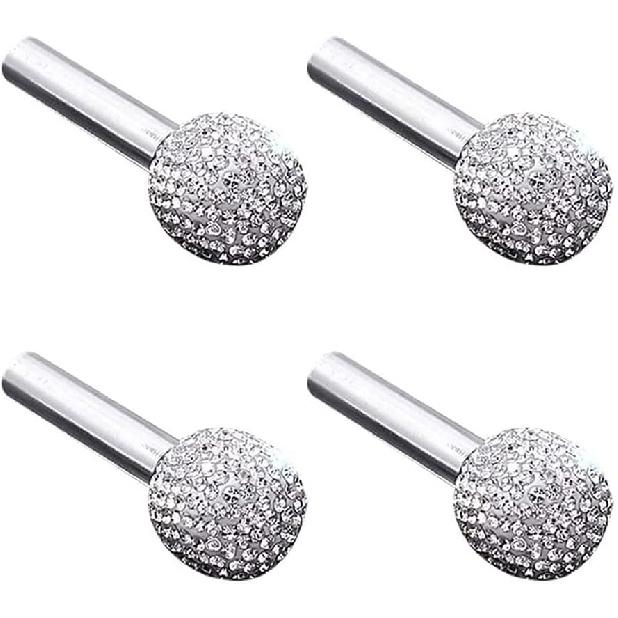 Riloer Car Door Lock Pull Rod Bolt Cover, 4-Pack Bling Rhinestones Decoration Universal Fit, Multicolor