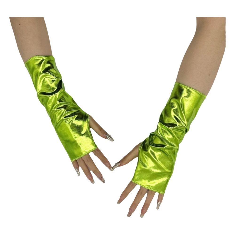 Solid Color Fingerless Mittens Imitation Leather Rock Gloves Punk Style Short Gloves  Friend Gift
