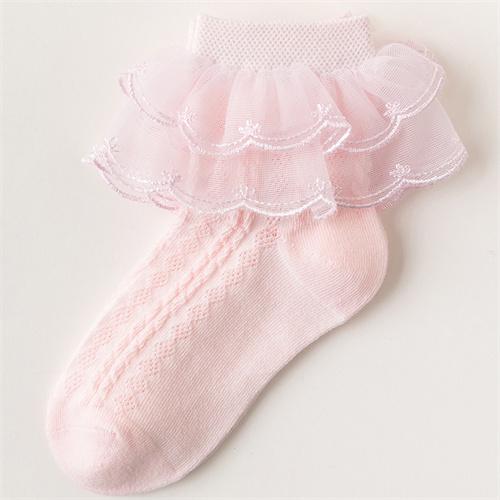 1-15Years Kids  Sprng Summer Baby Princess Socks For Girls  Solid Lace Cotton Soft Fashion Sweet Children's Socks