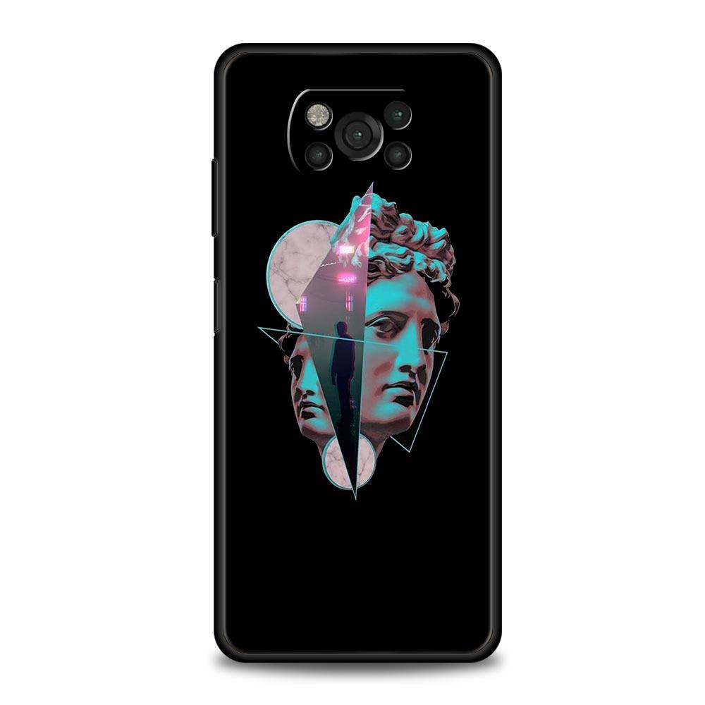 Cartoon Statue Abstract Art Phone Case Cover for Xiaomi Poco F7 Ultra F6 F5 F4 F3 X6 X5 X4 X3 NFC C51 C55 M4 GT Soft TPU Shell