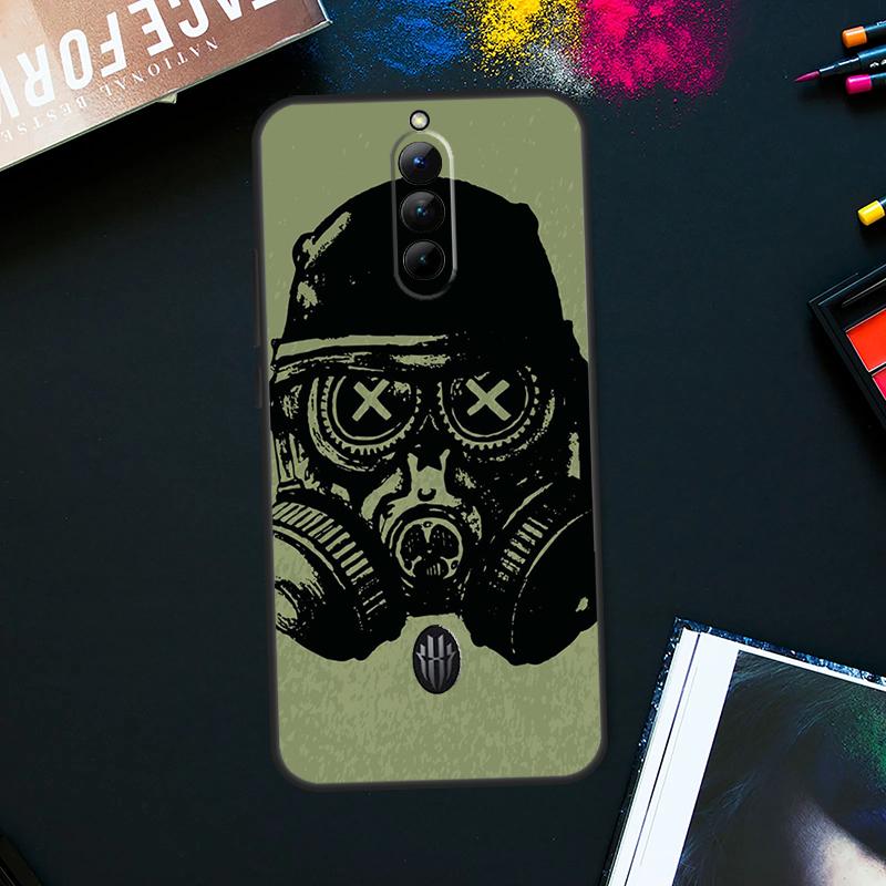 Gas Mask Case For ZTE Nubia Red Magic 9 Pro Plus RedMagic 8 8S Pro Plus 6 7 6S 7S Pro 5S 6R 5G Cover