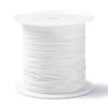 Nylon Braided Cord, Chinese Knotting Cord for Jewelry Making Macrame Craft, White, 0.4mm, About 28~30m/roll