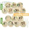 7 PCS Cute Baby Double Sided Wooden Monthly Milestone Cards Pregnancy and Baby Shower Gifts for Newborn Boys and Girls