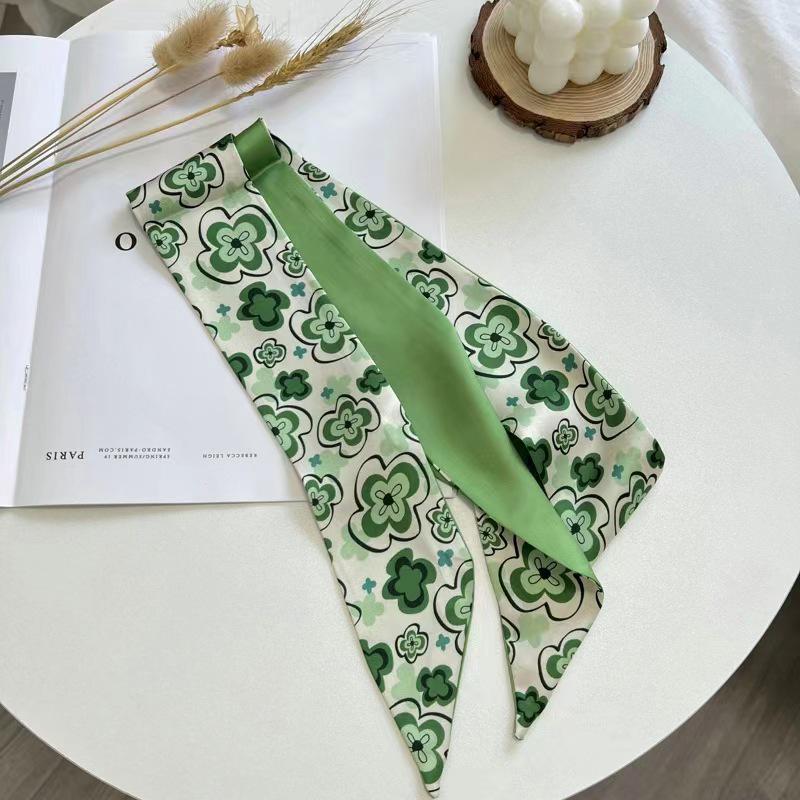 Korean Style Silk Scarf and Hairband Set - Versatile Women's Accessory for Summer