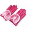 New Women's Sheepskin Warm Gloves Fashionable Otter Rabbit Fur Mouth Korean Style Autumn and Winter Plus Fur Coldproof Gloves