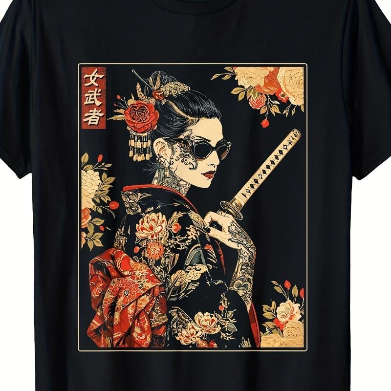 Japanese Gothic Samurai Unisexs and Samurai Knife Tshirt Unisexs Tshirt Summer New Unisex Casual Tshirt