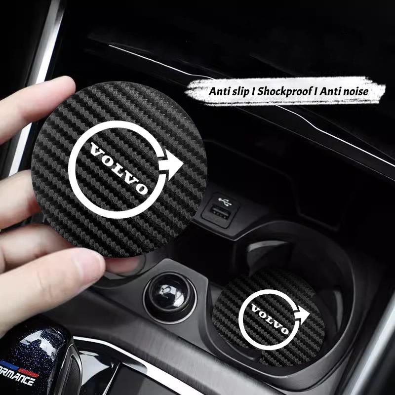 2 szt. Skórzana podstawka pod kubek do samochodu Gniazdo na kubek samochodowy Antypoślizgowa podkładka do Volvo XC90 V90 V60 XC60 V40 EC40 EX40 S80 S60 S90 C40 XC40 V70 X