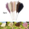5Pcs Faux Artificial Pampas Grass Decor 5 Stems Reed Room Decor Bouquet