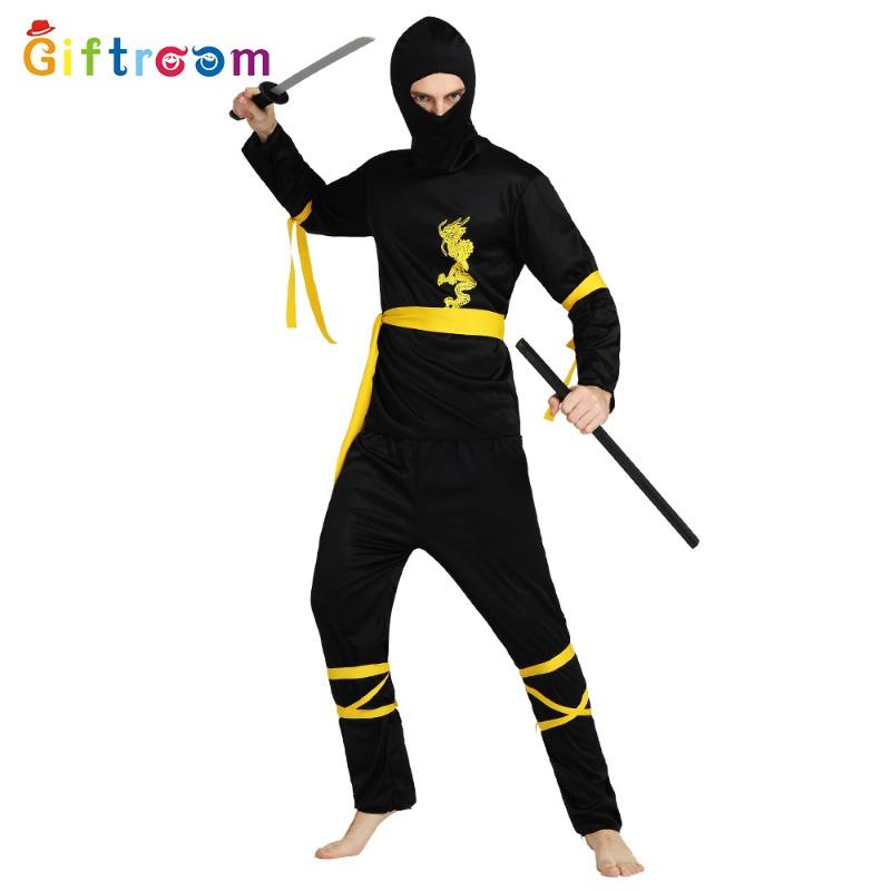 Carnival Stage Performance Costume Cool Handsome Samurai Adult Male Yellow Dragon Ninja Festival Performance Costume