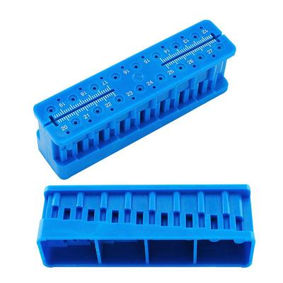 2 PC Blocco di misurazione endodontico dentale File di blocco endodontico Modello del canale radicolare Righello in plastica blu